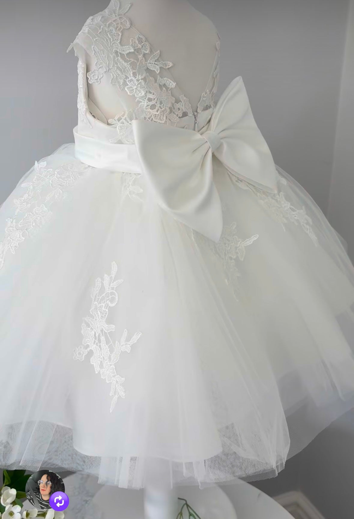 PREMIUM COLLECTION - Alice - Handmade Ivory & Lace Flower Girl Dress Matching Headband Available