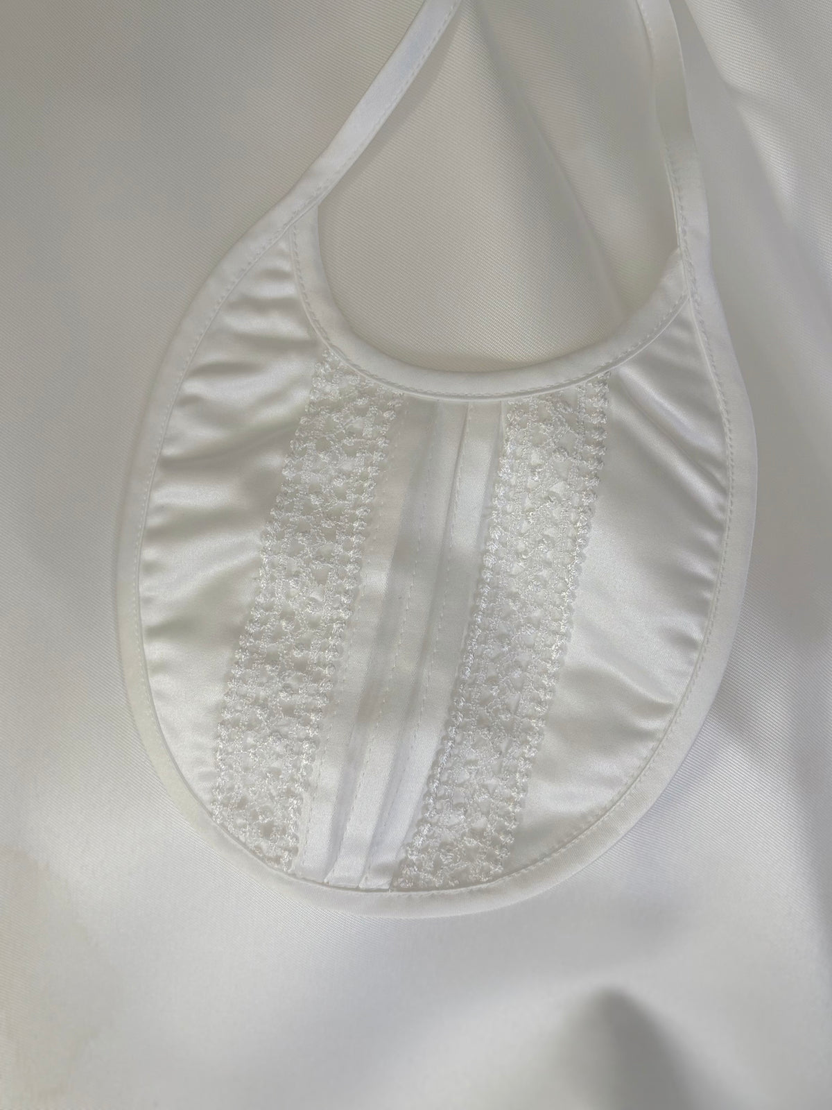 Luxury Satin Bib with Lace Trim