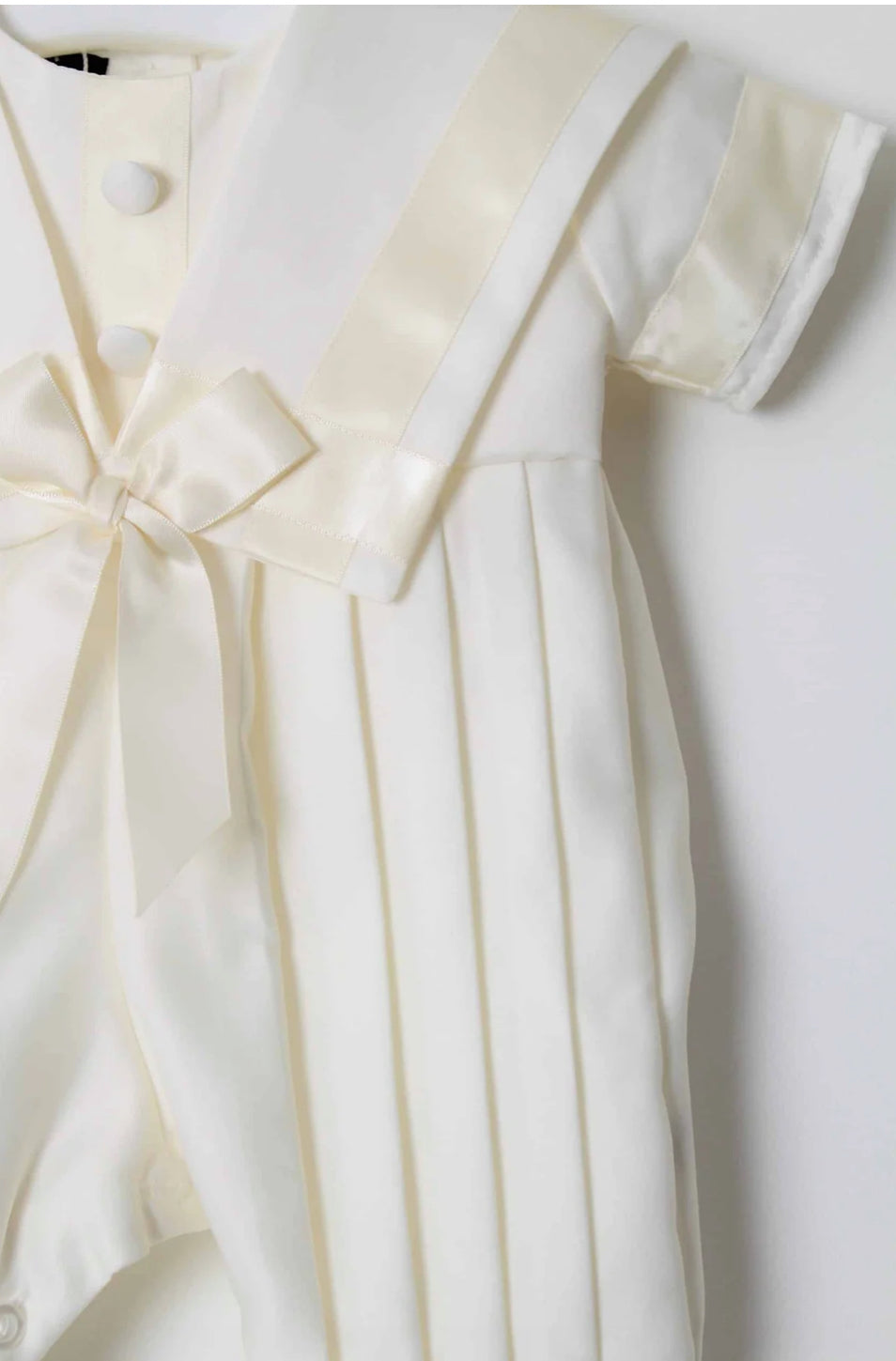 Baby Boys Christening - 2 Piece Romper & Hat White or Ivory