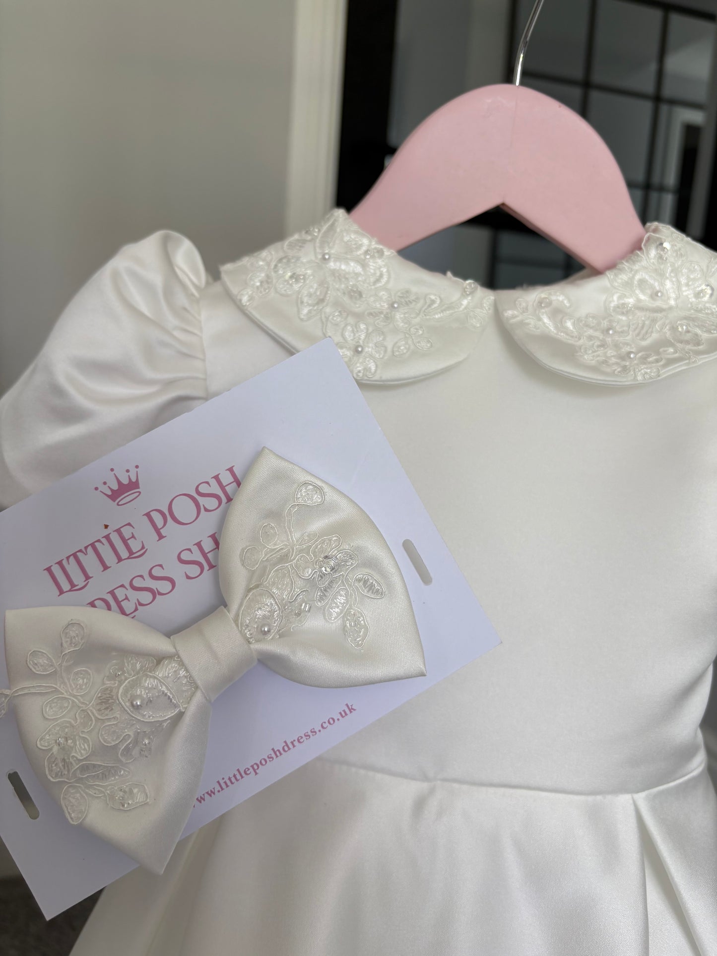 Premium Collection - Anya Girls Handmade Embellishment Satin Dress