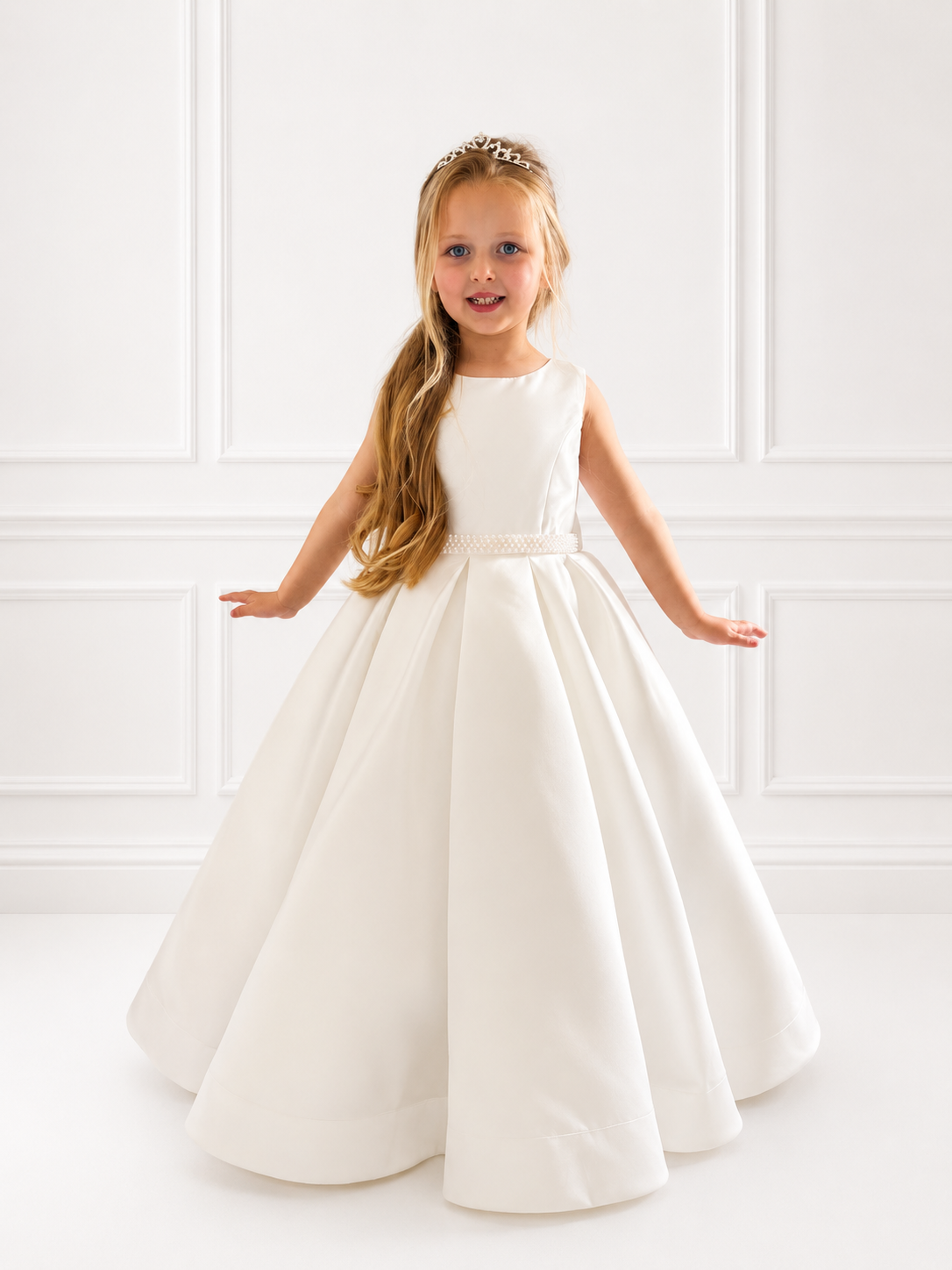 Sophie - Hand Made to Order - Holy Communion/Flower Girl Dress White or Ivory  Lace Bodice