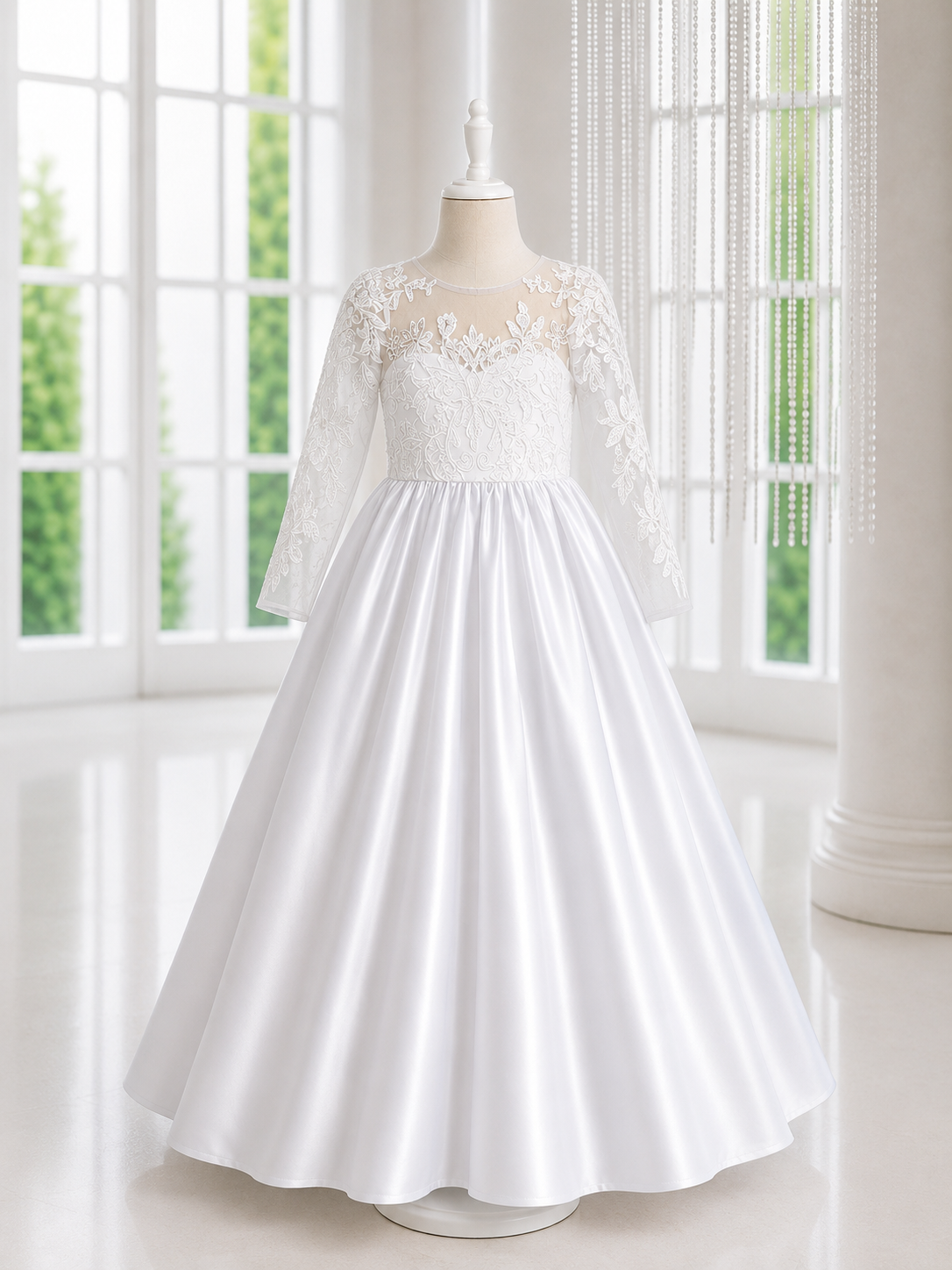 Delilah - Holy Communion/Flower Girl Dress Ivory or White Handmade - 8 weeks Delivery.