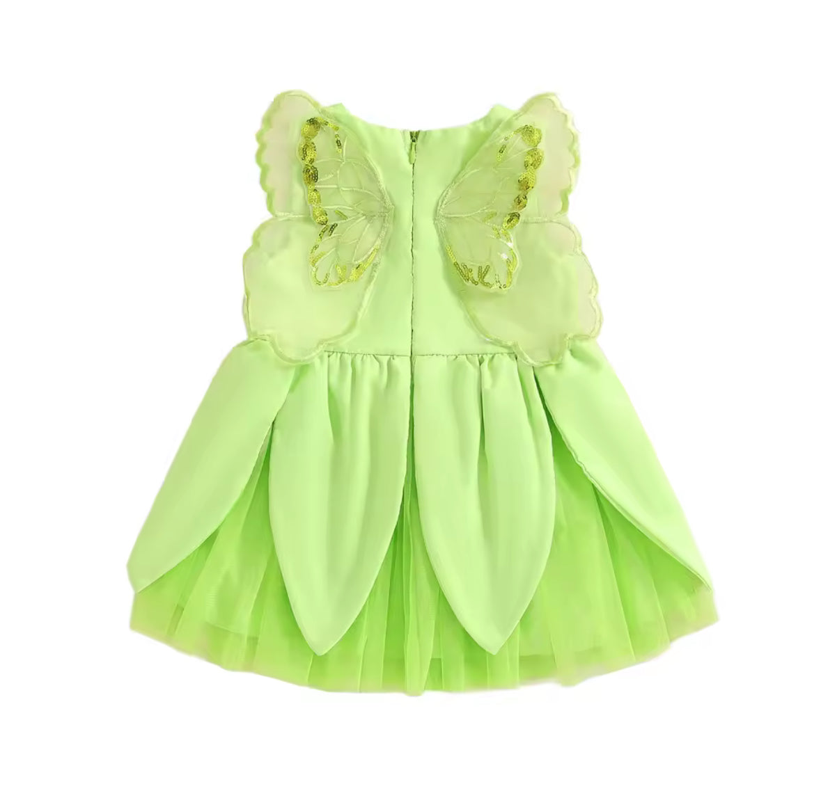 Baby Girls Tinkerbell Dress with Fabric & Sequin Wings