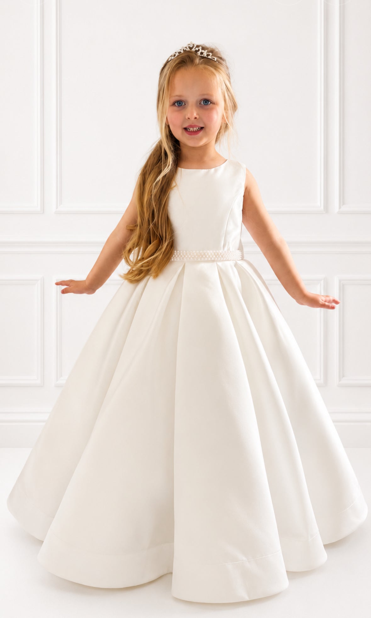 Sofia - PREMIUM COLLECTION Elegant Ivory Flower Girl Dress Handmade to order