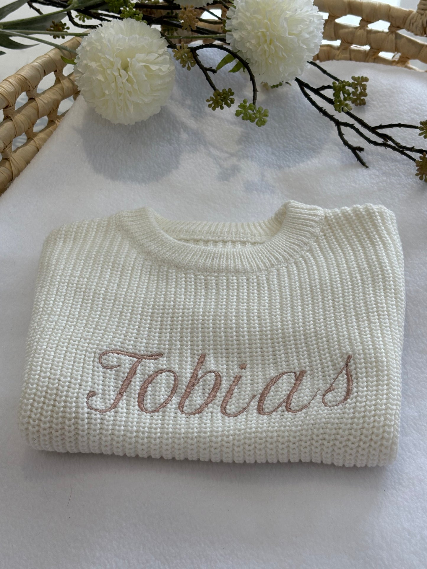 Personalised Romper - Ivory/Beige/Grey/Pink/Rose & Blue