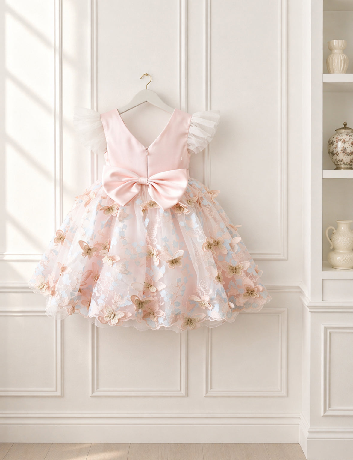 HAND MADE to Order - Pink Girls Butterfly Dress