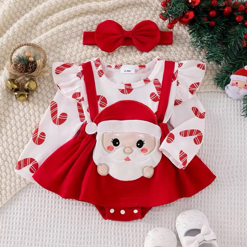 Christmas Red Santa Two Piece - Baby Girls Outfit