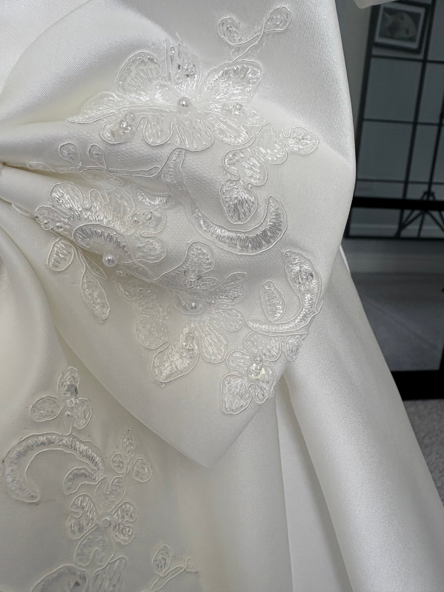 Premium Collection - Anya Girls Handmade Embellishment Satin Dress