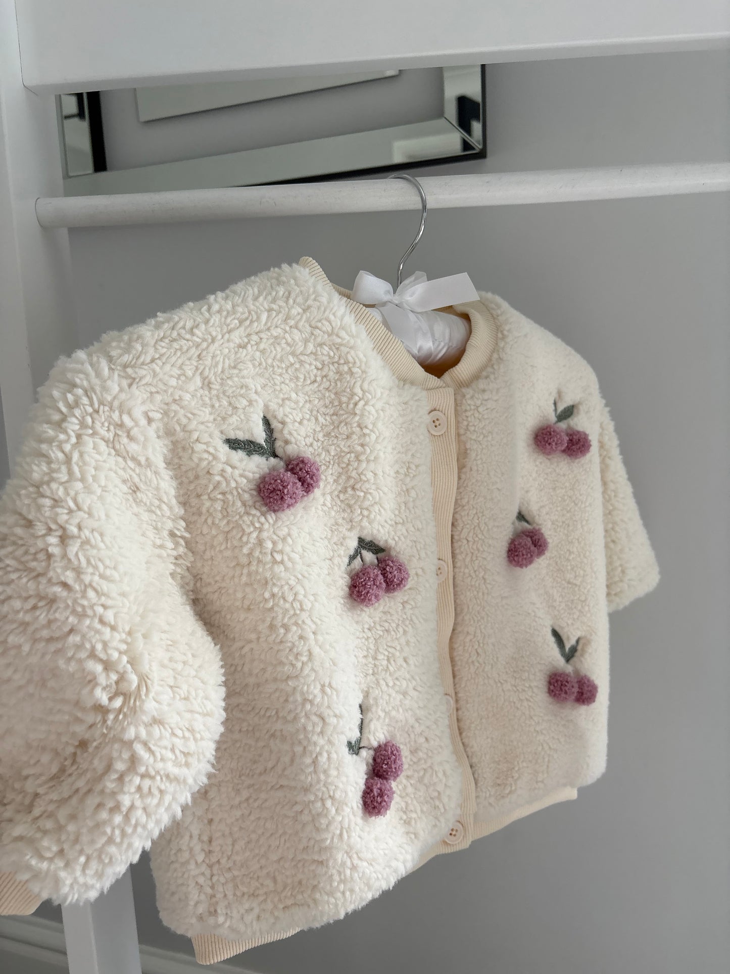 Girls Cherry Fleece Embroidered Jacket