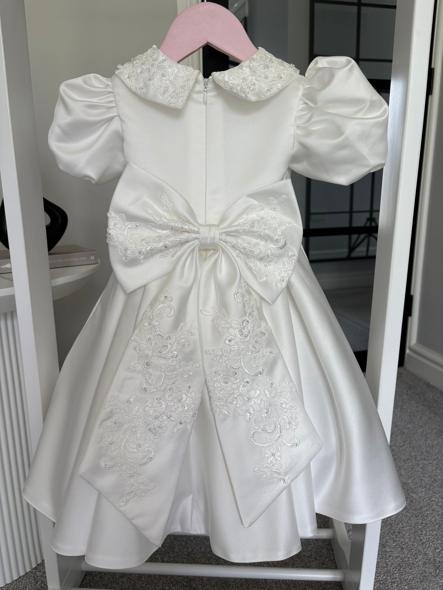 Premium Collection - Anya Girls Handmade Embellishment Satin Dress