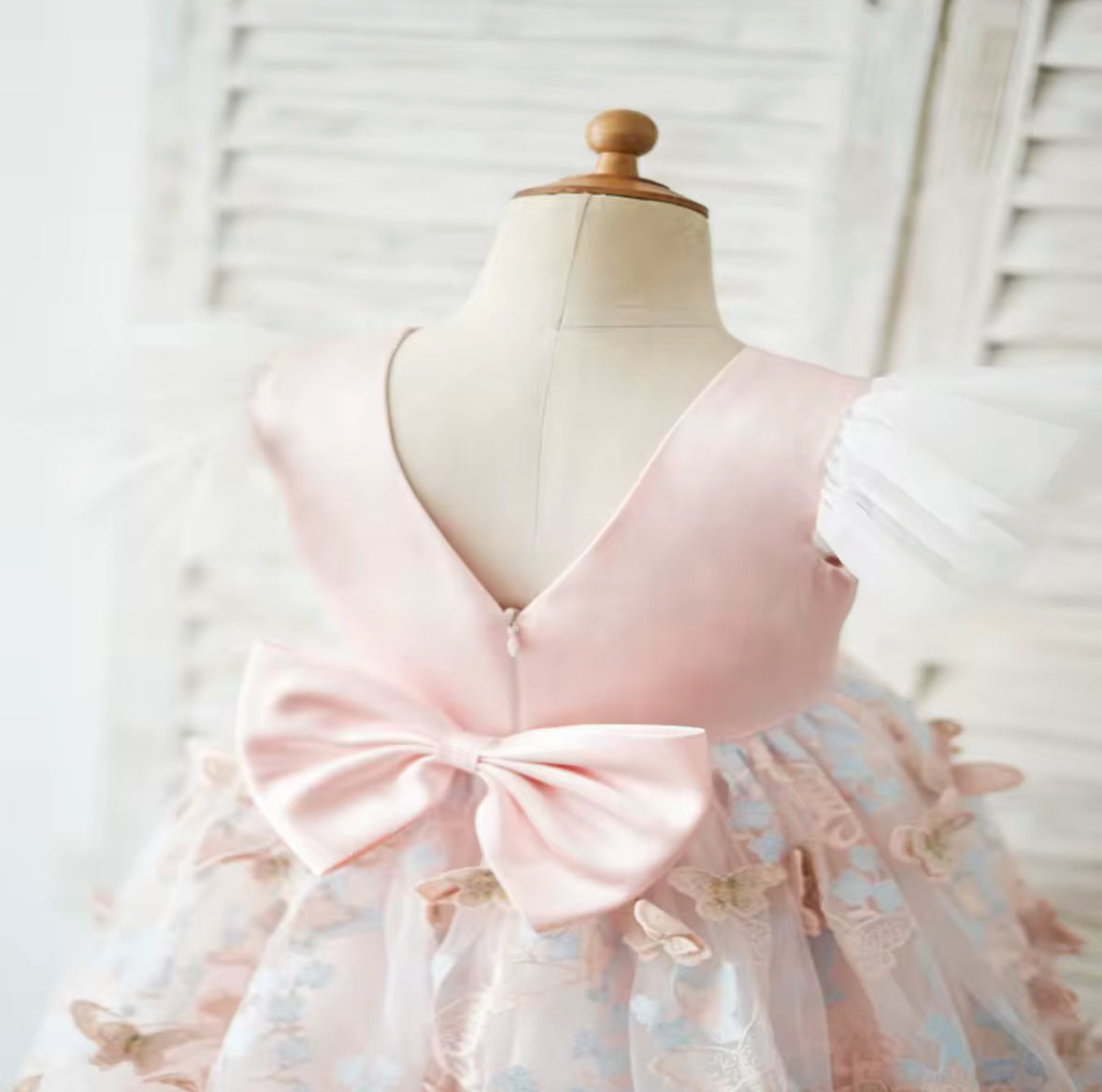 HAND MADE to Order - Pink Girls Butterfly Dress