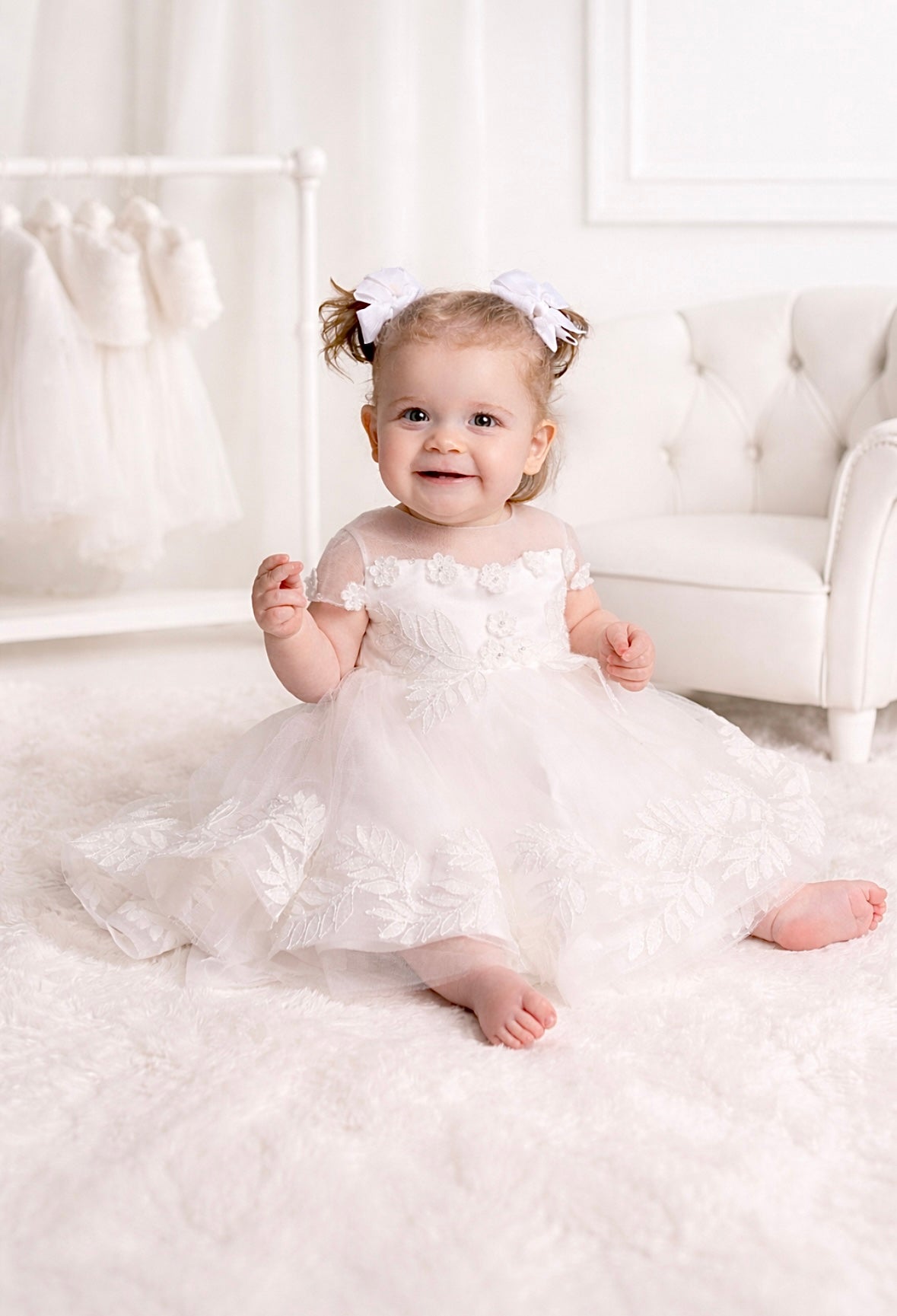 Ivory Tulle Christening Dress