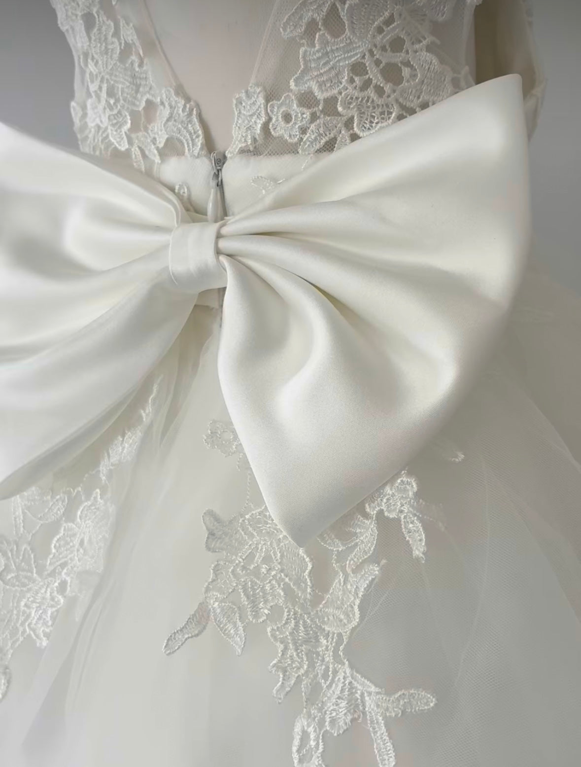 PREMIUM COLLECTION - Alice - Handmade Ivory & Lace Flower Girl Dress Matching Headband Available