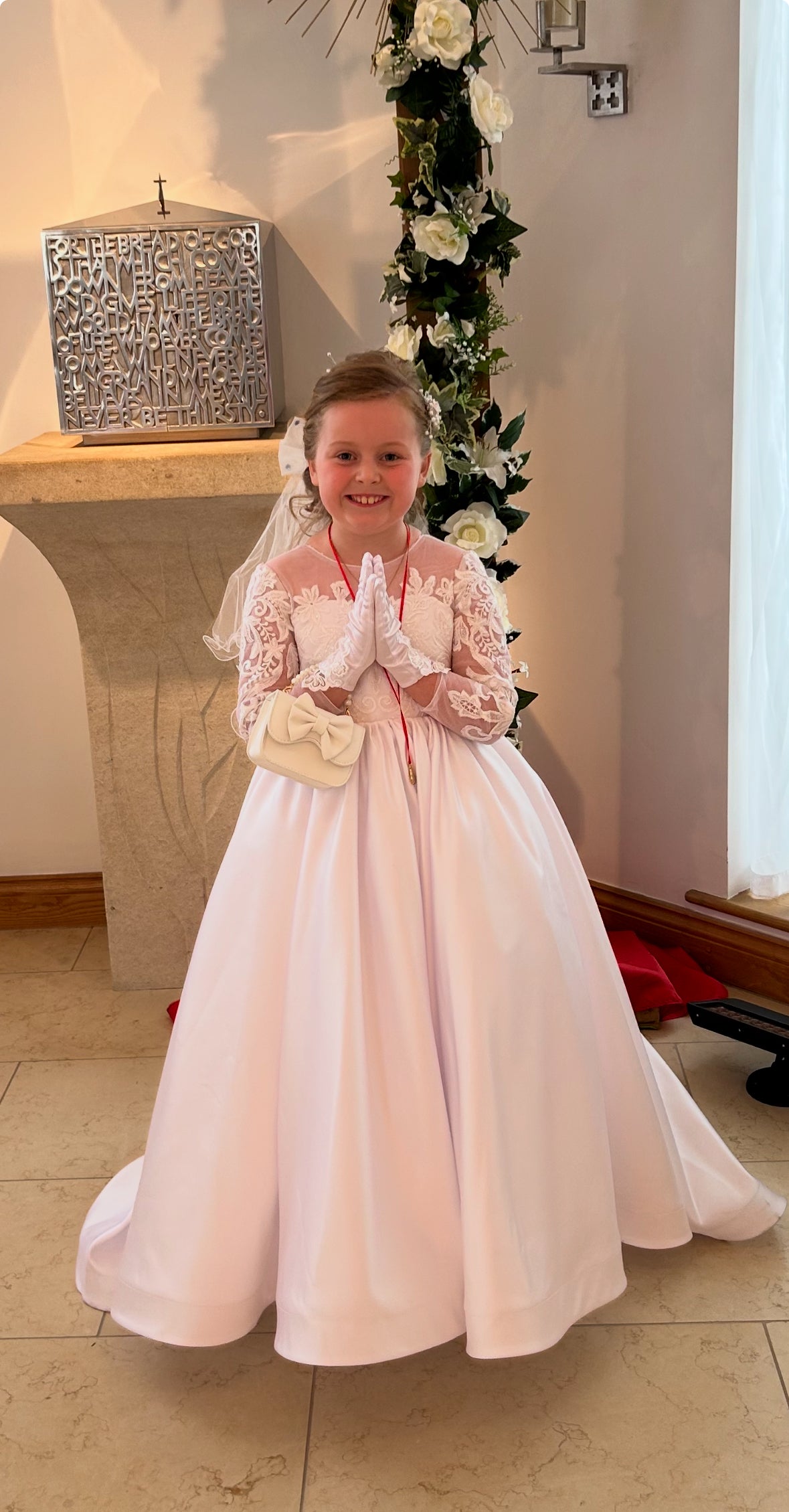 Delilah - Holy Communion/Flower Girl Dress Ivory or White Handmade - 8 weeks Delivery.