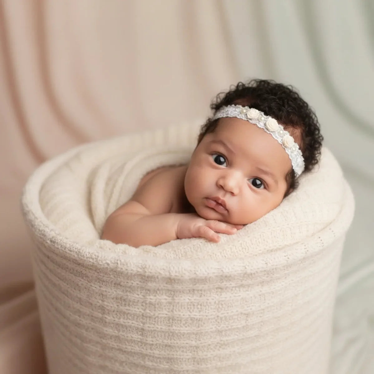 Ivory Lace Baby Girl Christening Headband