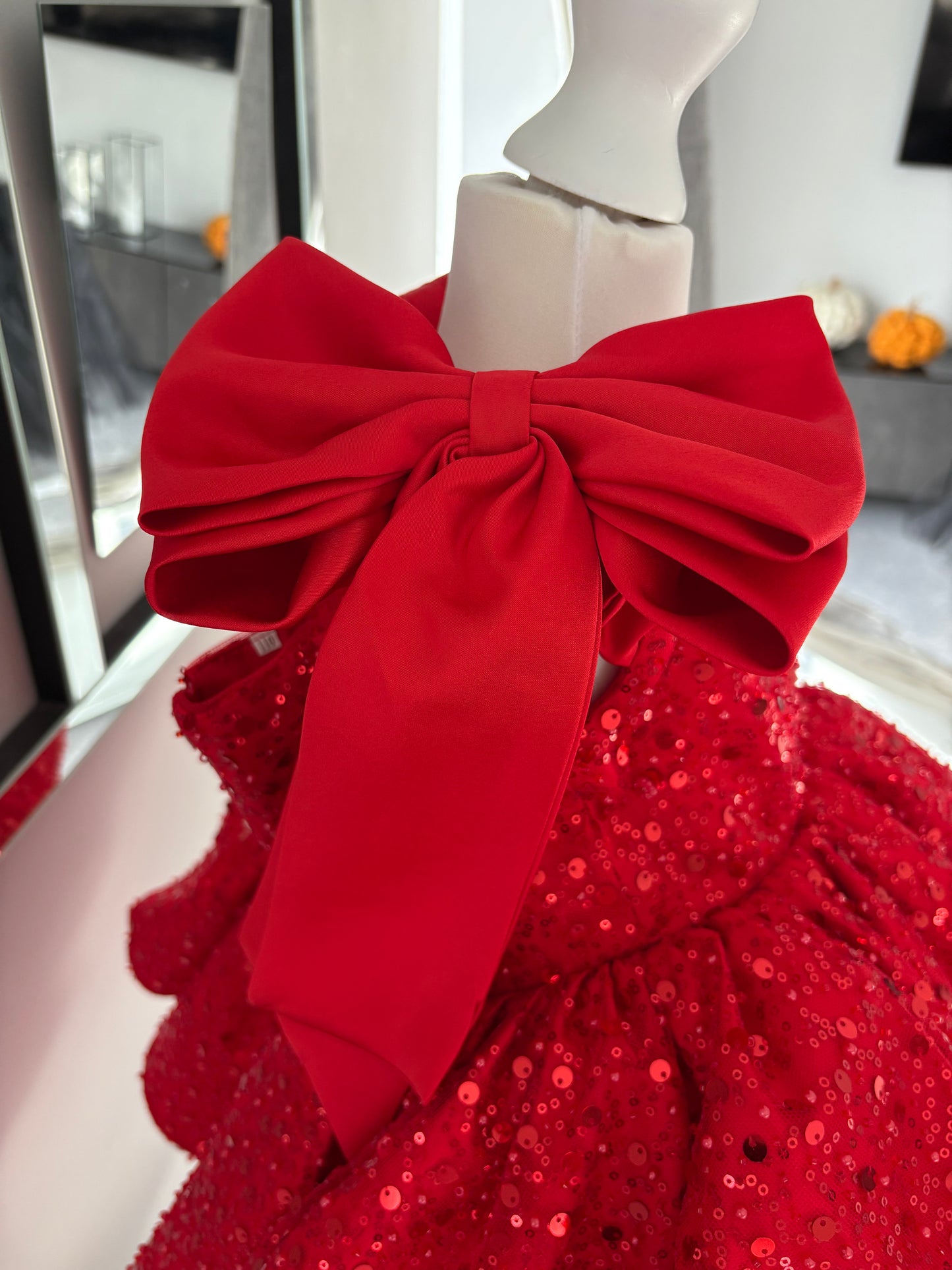 Girls Red Sequin & Tulle  Dress - Perfect Christmas Dress - New Superb Quality Design