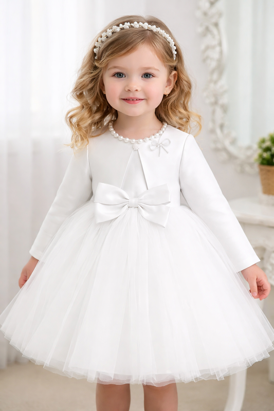 Arla - Girls Christening/Flower Girl/Bridesmaid Dress. Available in Pink and White
