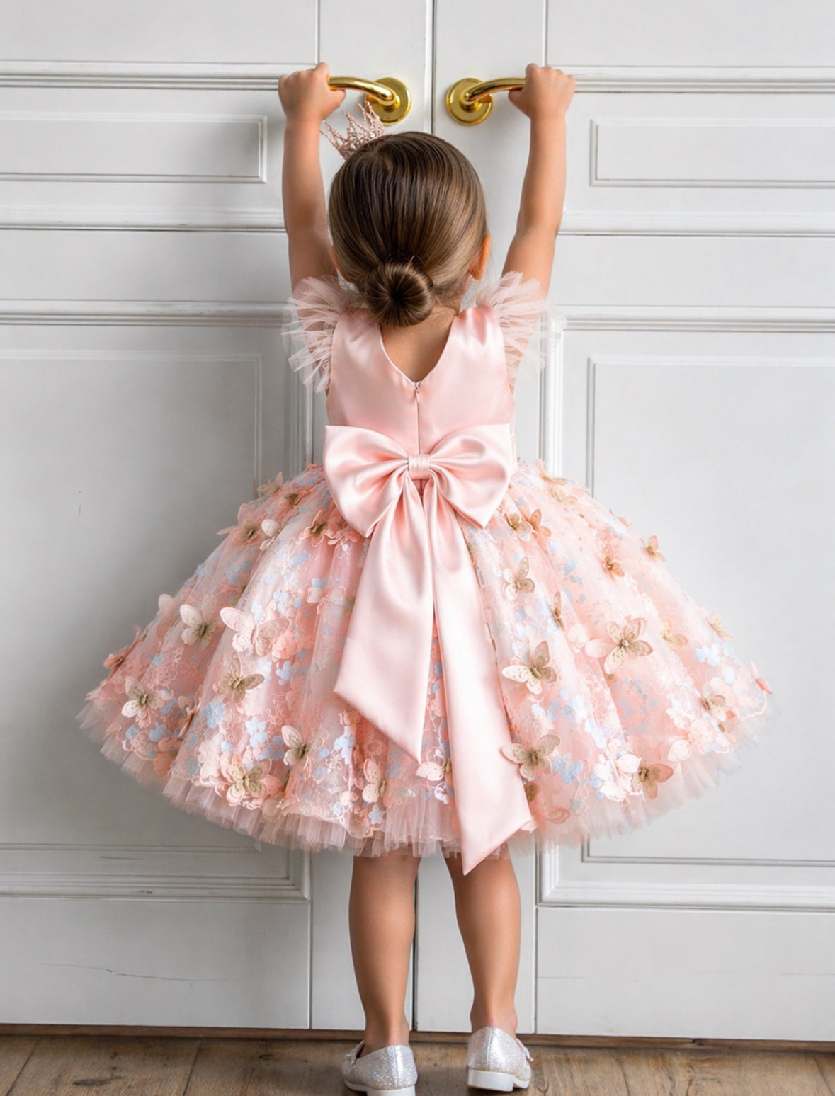 HAND MADE to Order - Pink Girls Butterfly Dress