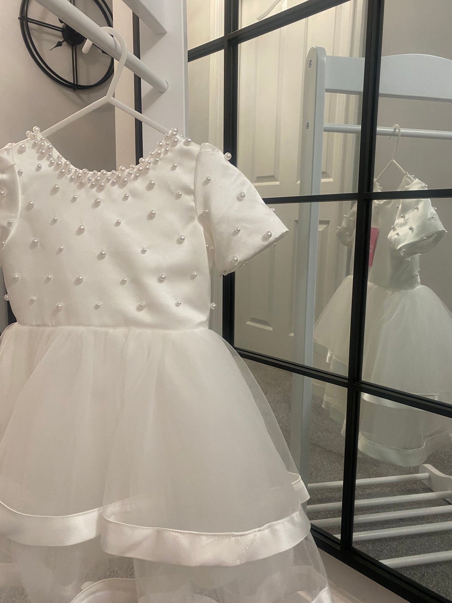 OFFER - Beatrice - Girls Pearl Accent Christening/Flower Girl Dress