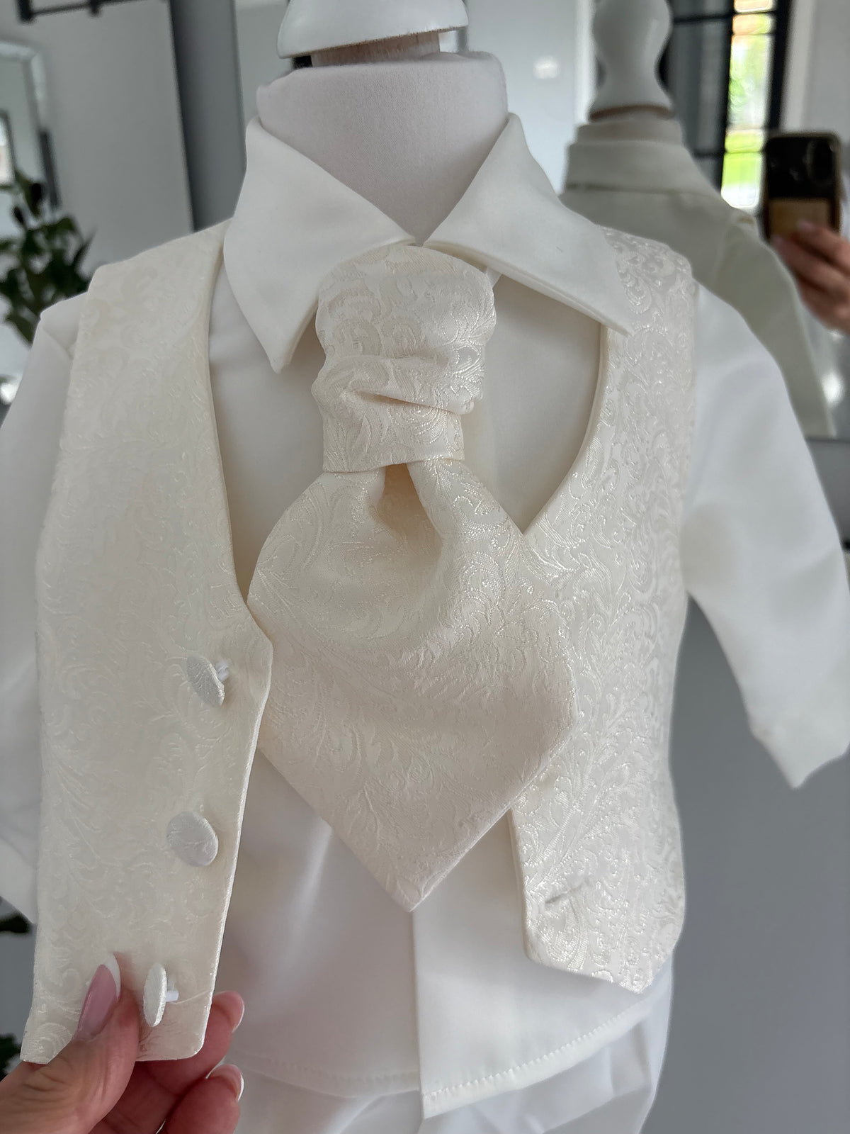 Boys Ivory Christening 4 Piece Christening Set