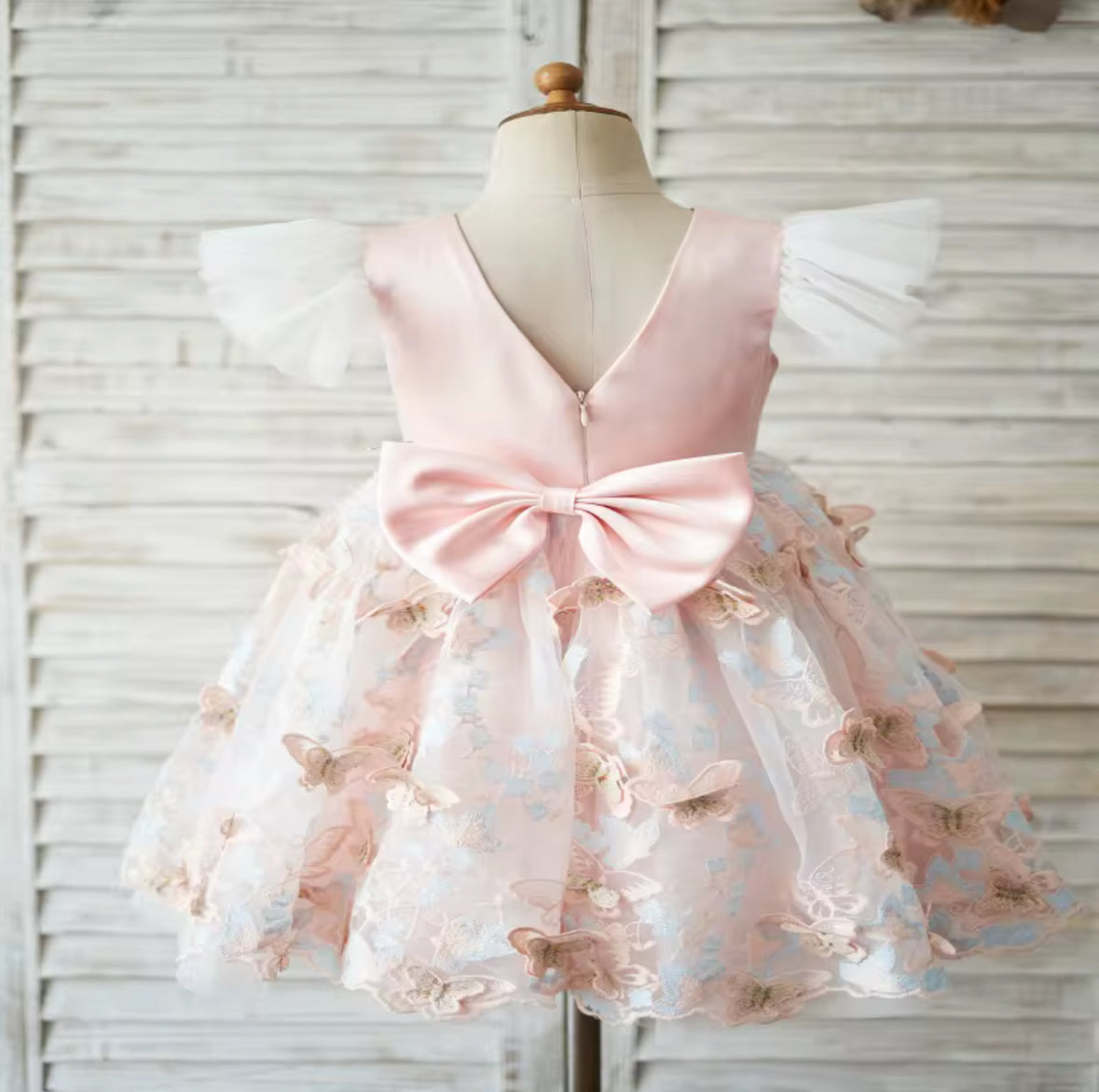HAND MADE to Order - Pink Girls Butterfly Dress