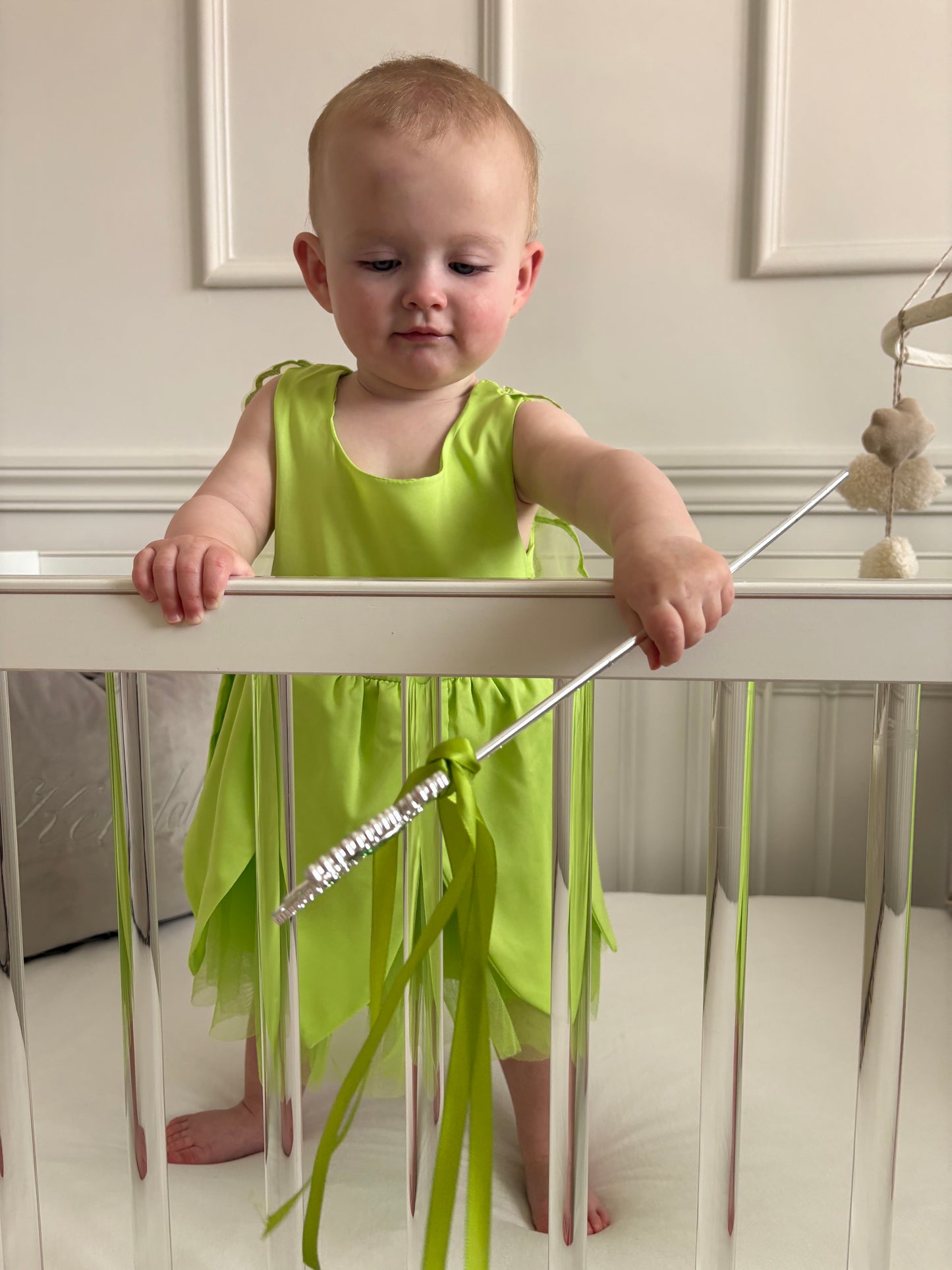 Baby Girls Tinkerbell Dress with Fabric & Sequin Wings