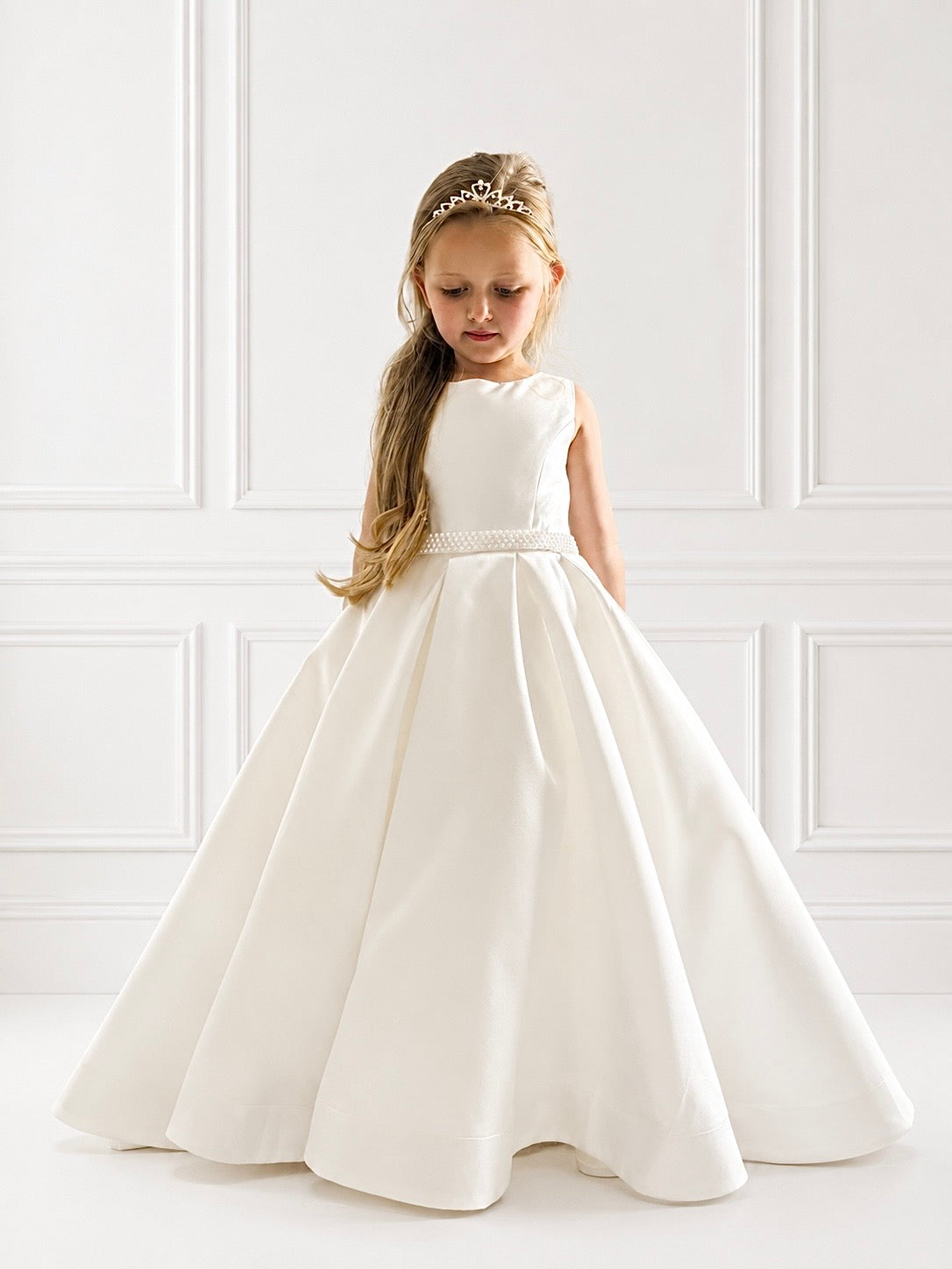 Sophie - Hand Made to Order - Holy Communion/Flower Girl Dress White or Ivory  Lace Bodice