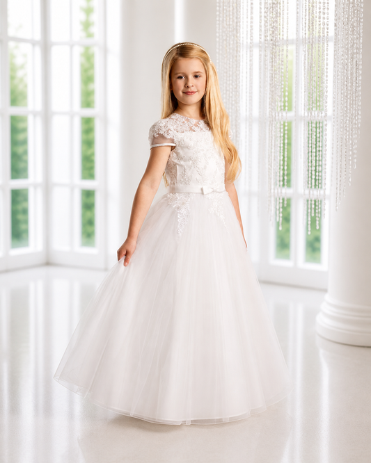 Lauren - Holy Communion/ Flower Girl Lace Embellishment Dress Ages 7-11 Years