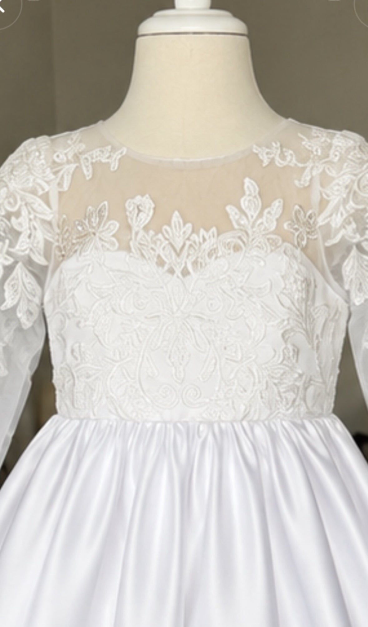 Delilah - Holy Communion/Flower Girl Dress Ivory or White Handmade - 8 weeks Delivery.