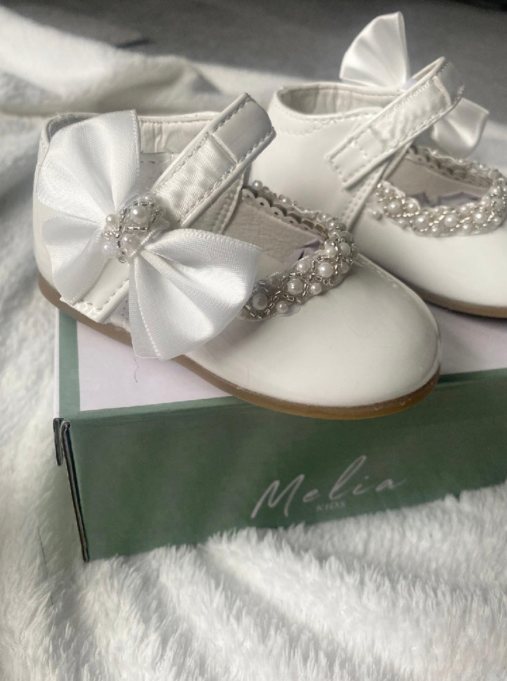 Christening/Bridesmaid/Flower Girl White Patent