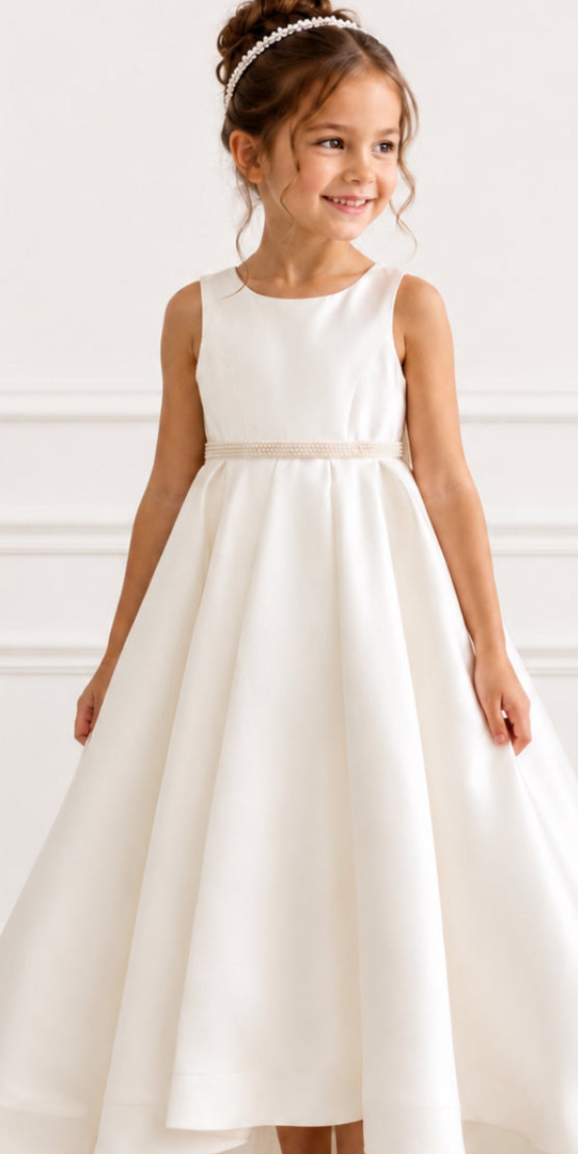 Sofia - PREMIUM COLLECTION Elegant Ivory Flower Girl Dress Handmade to order