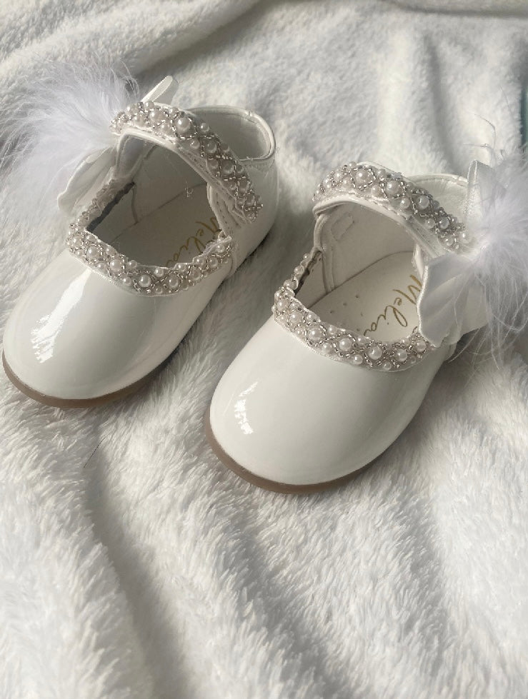 Christening/Bridesmaid/Flower Girl White Patent