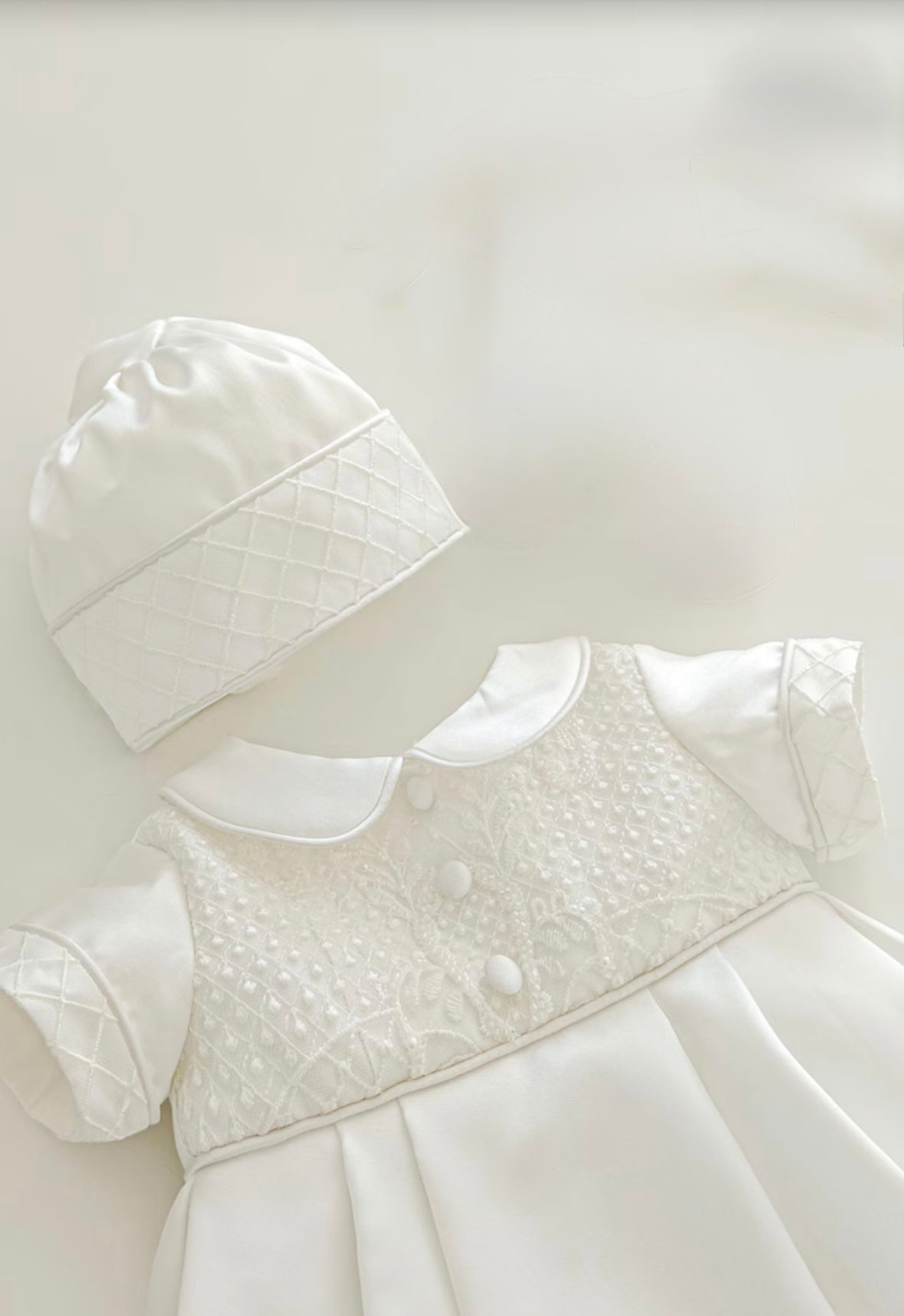 PREMIUM COLLECTION   - Jacob Ivory Mikado Christening Romper Set