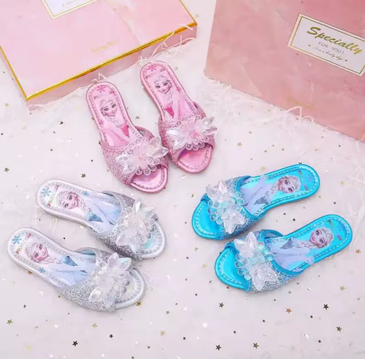 Girls Elsa Frozen Sparkle Dress Up Shoes
