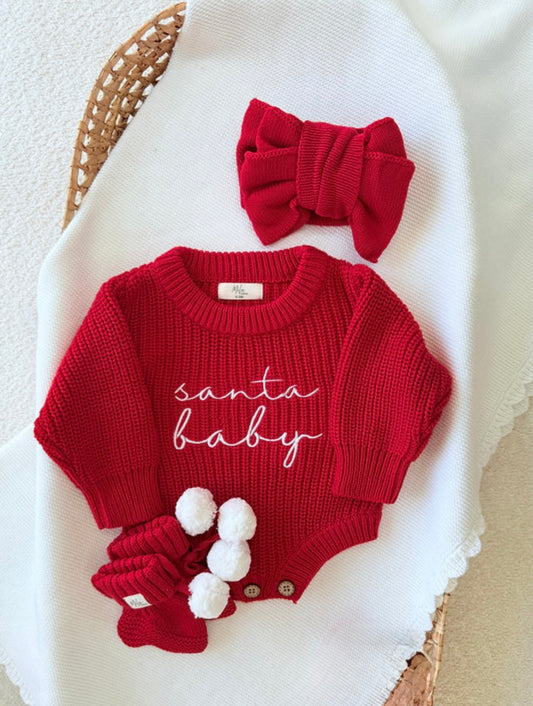 Red “Santa Baby” Romper