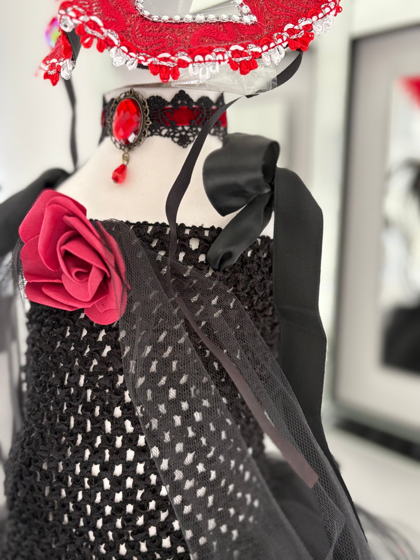 Girls Halloween Black Wicked Prom Girl Dress & Accessories Purple