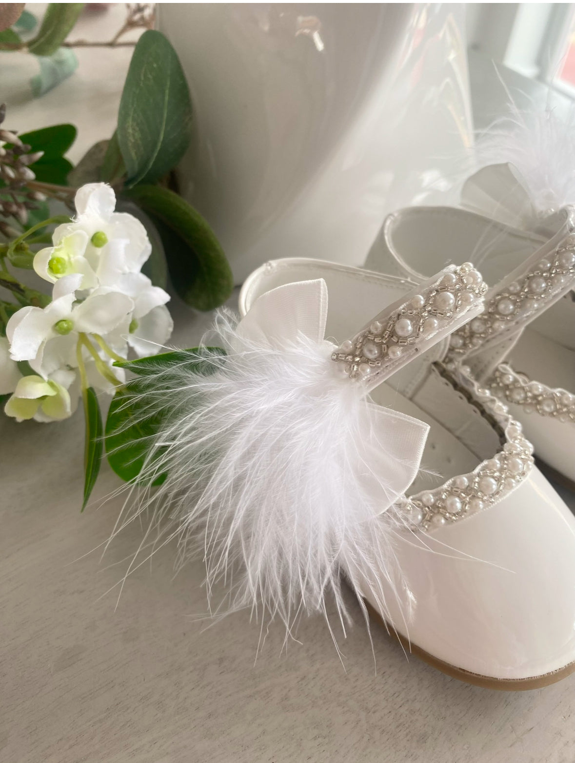 Christening/Bridesmaid/Flower Girl White Patent