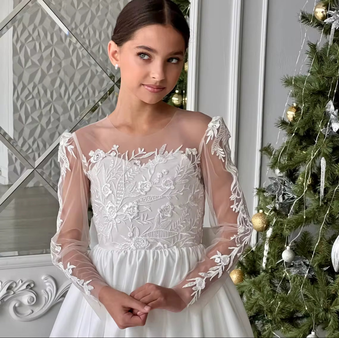 The Antoinette Dress - Holy Communion / Flower Girl Dress - Handmade - 6 weeks delivery. WHITE OR IVORY