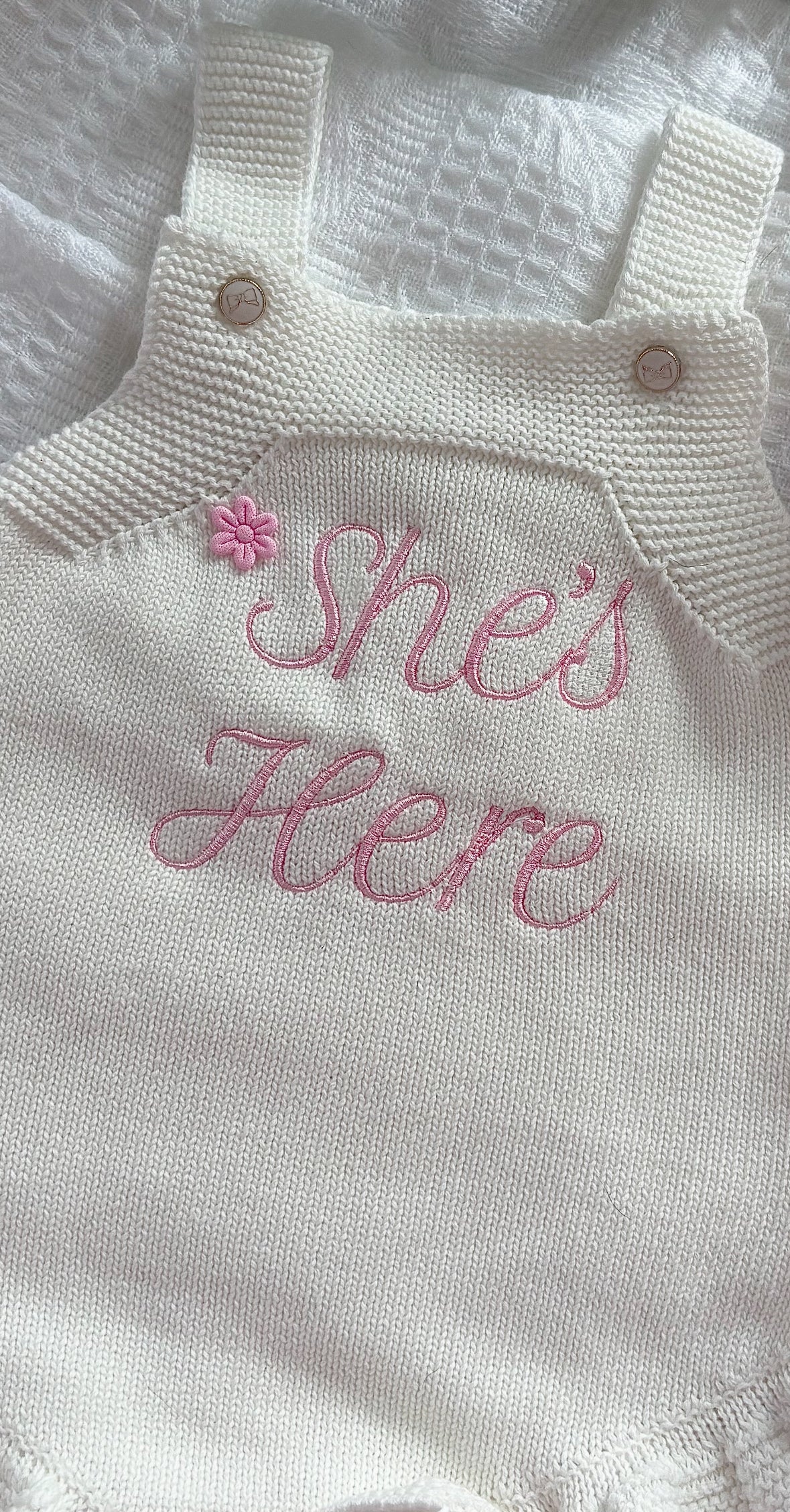 Baby Girls “Coming Home” Handmade Knitted Romper