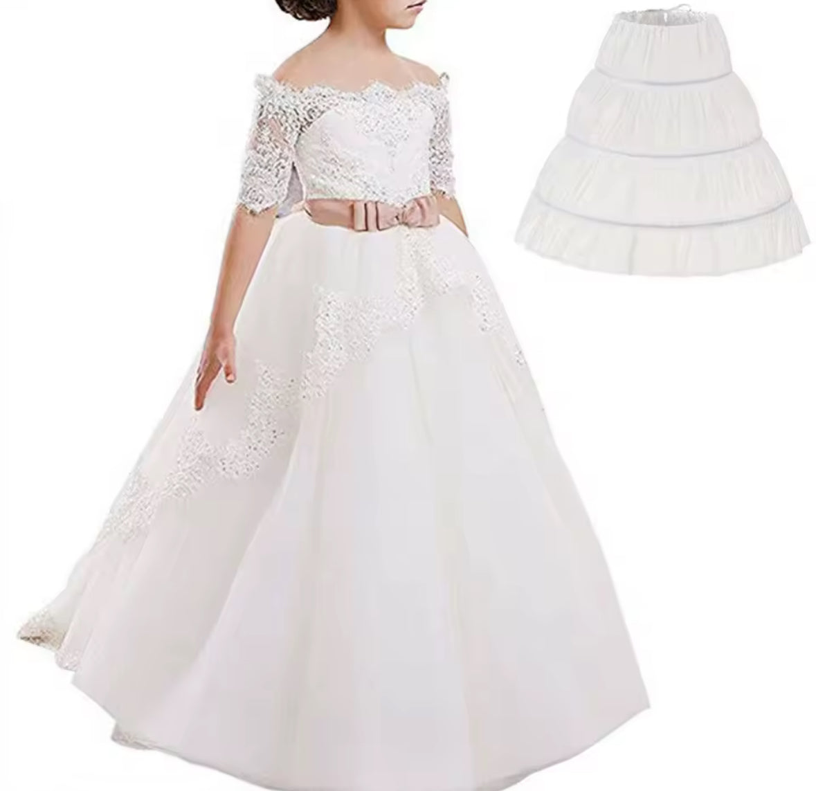 Girls Underskirt - One Size Waist 17cm to 70cm. Skirt length 45cm