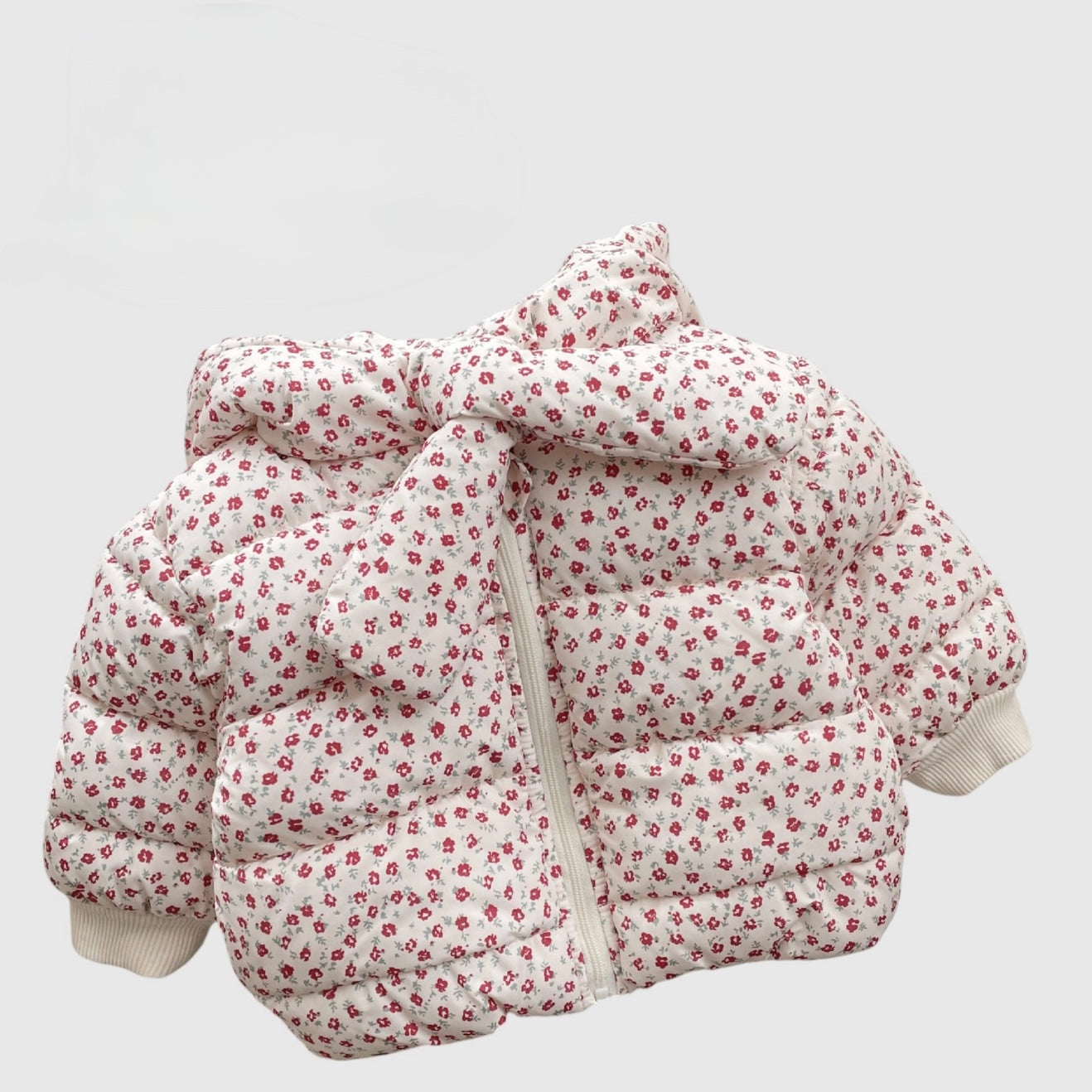 Baby Girls Winter Jacket - Delicate Rose Bloom Design