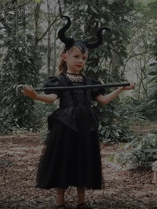 Halloween Malificient Style Queen Witches Dress,