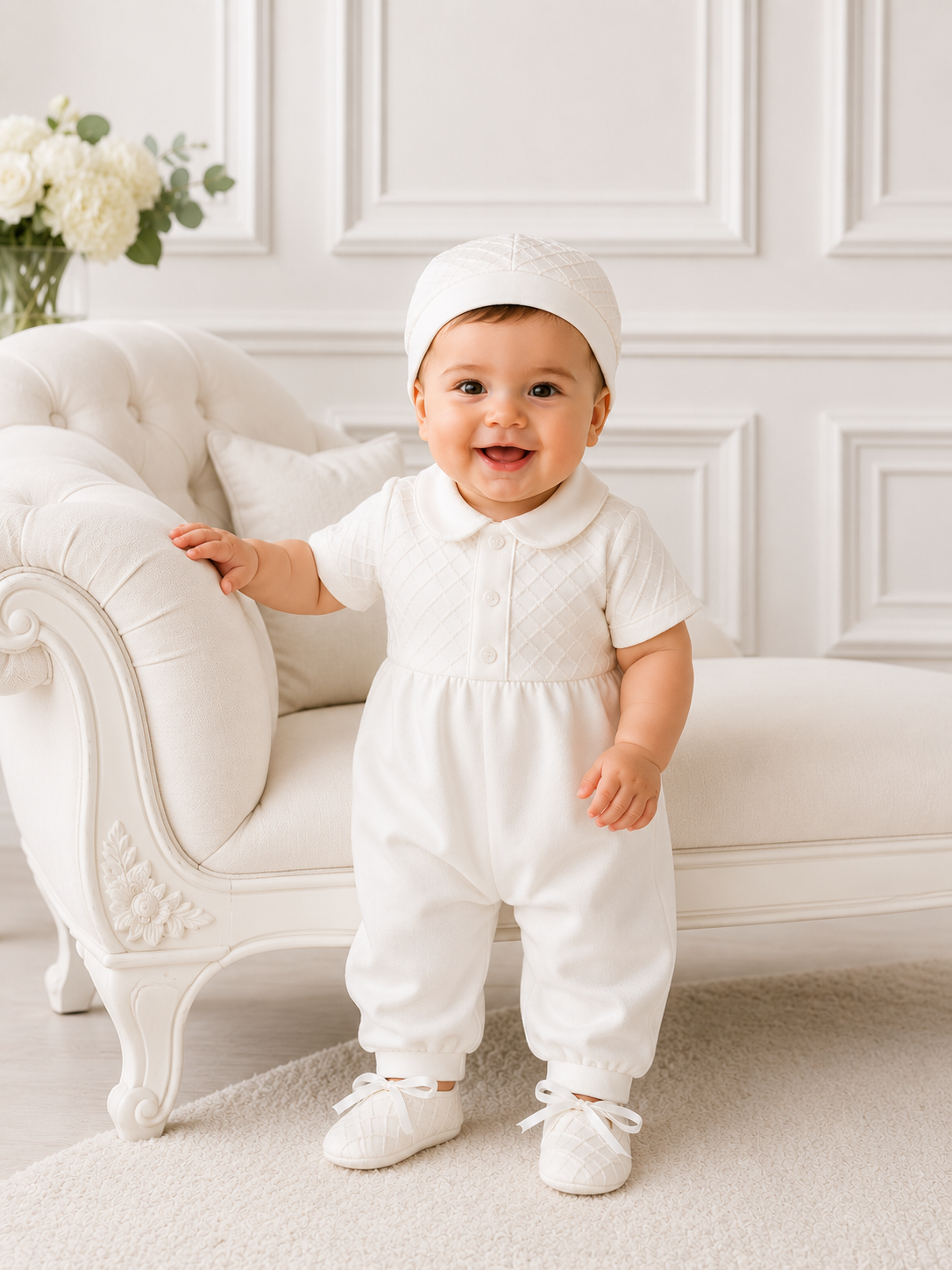 PREMIUM COLLECTION Theo -  Handmade Boys Christening 3 Piece Christening