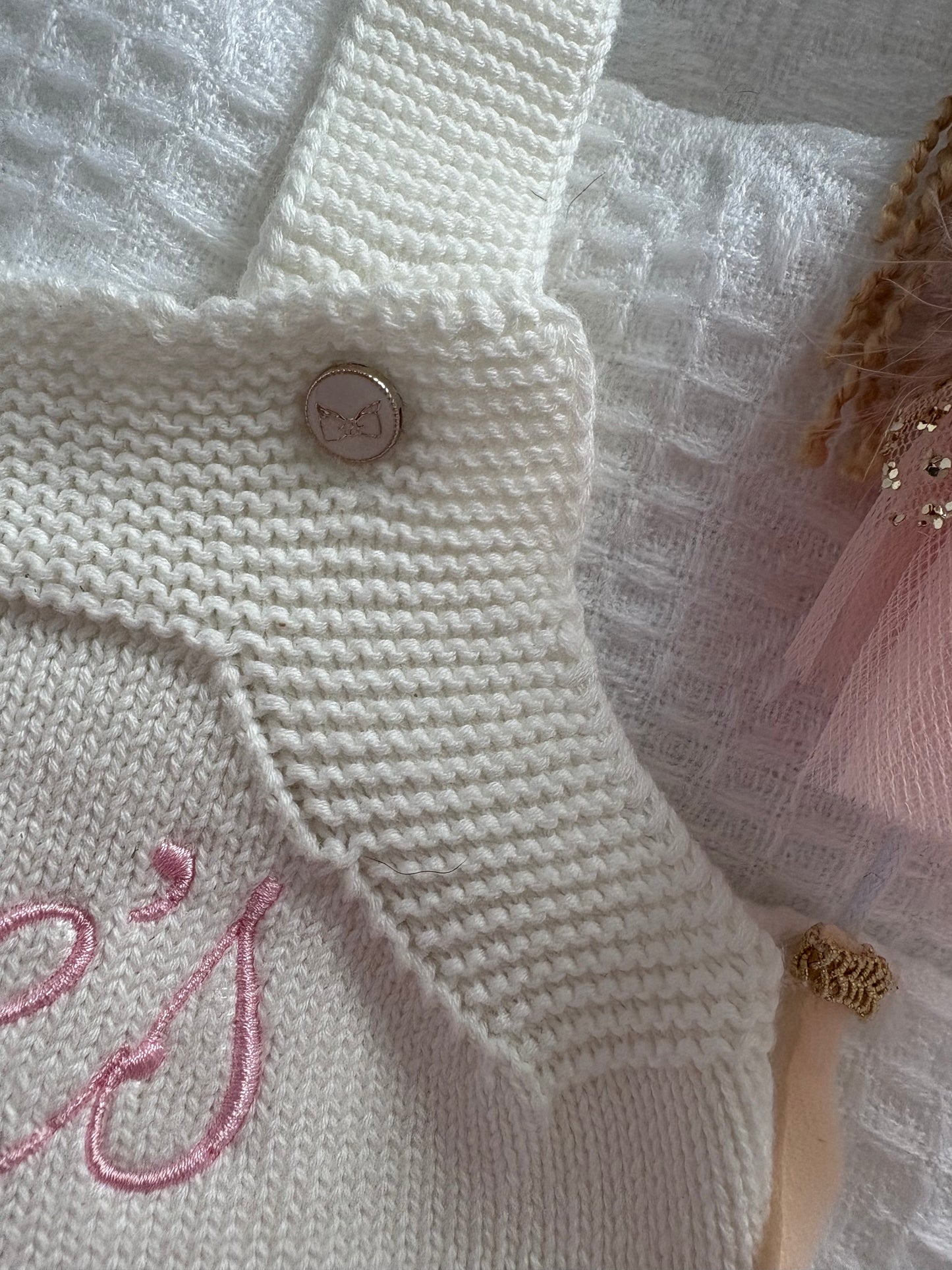 Baby Girls “Coming Home” Handmade Knitted Romper