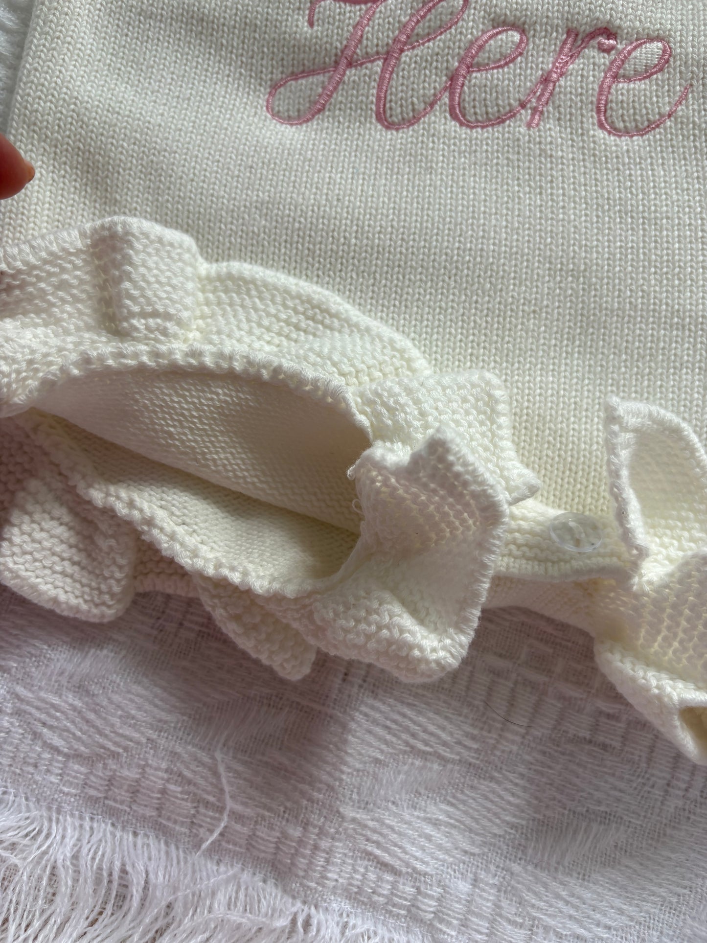 Baby Girls “Coming Home” Handmade Knitted Romper