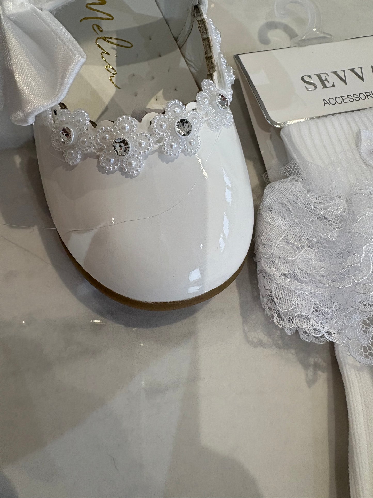 Christening/Bridesmaid/Flower Girl White Patent