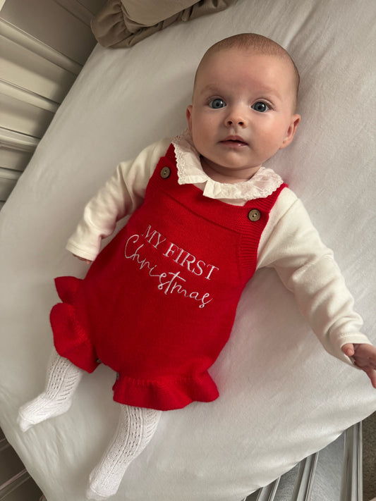 My First Christmas knitted outfit