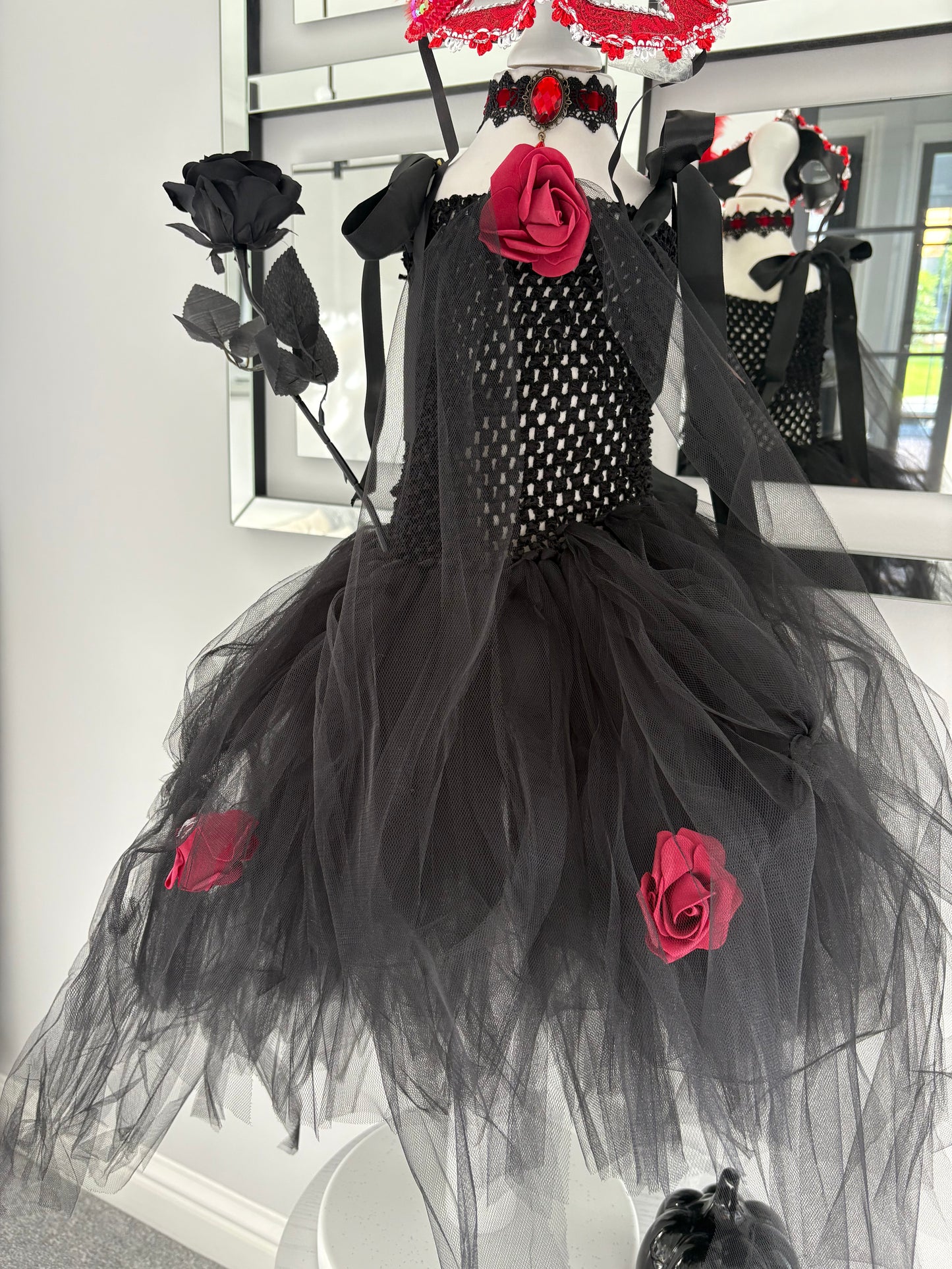 Girls Halloween Black Wicked Prom Girl Dress & Accessories Purple