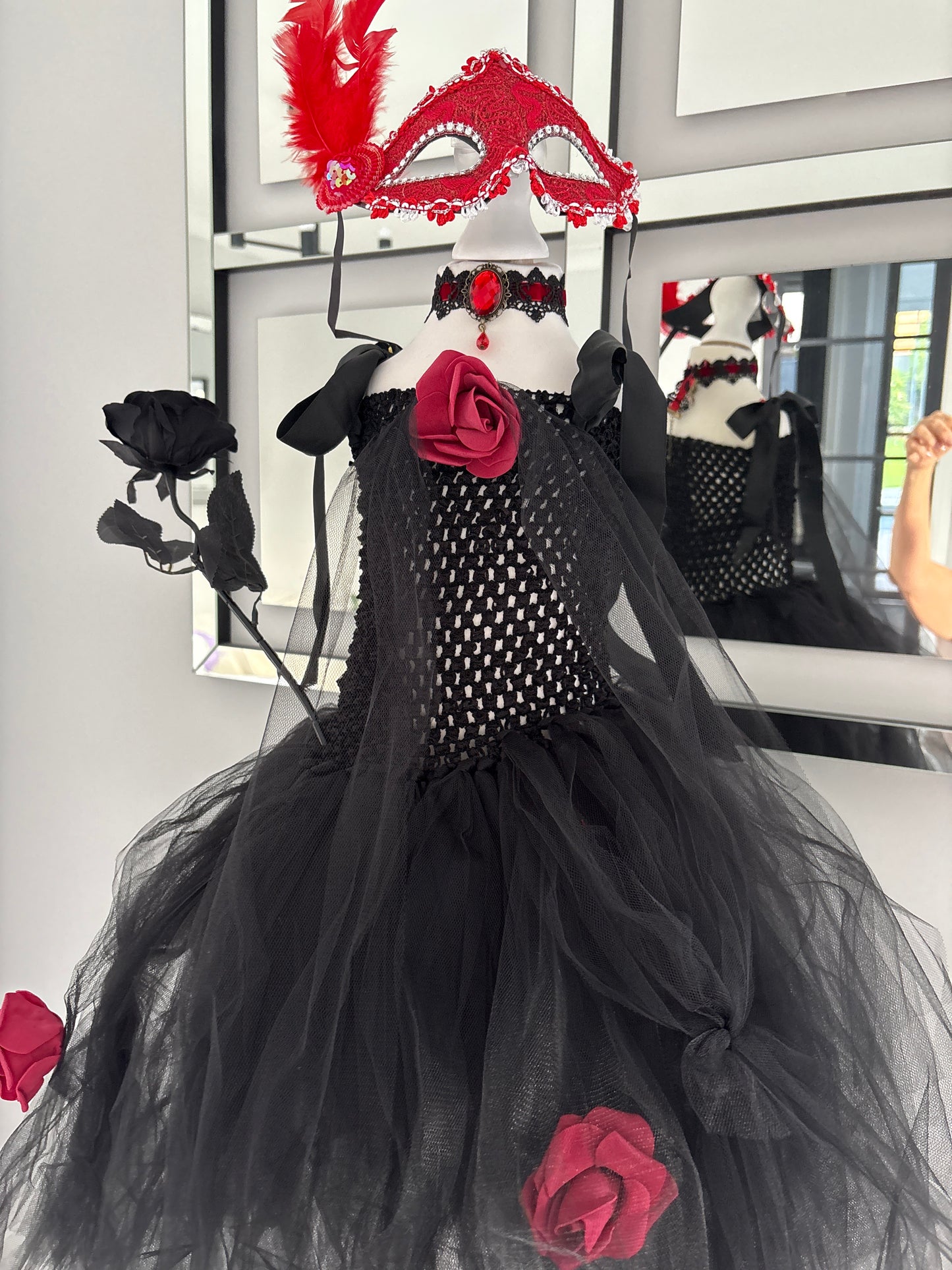 Girls Halloween Black Wicked Prom Girl Dress & Accessories Purple