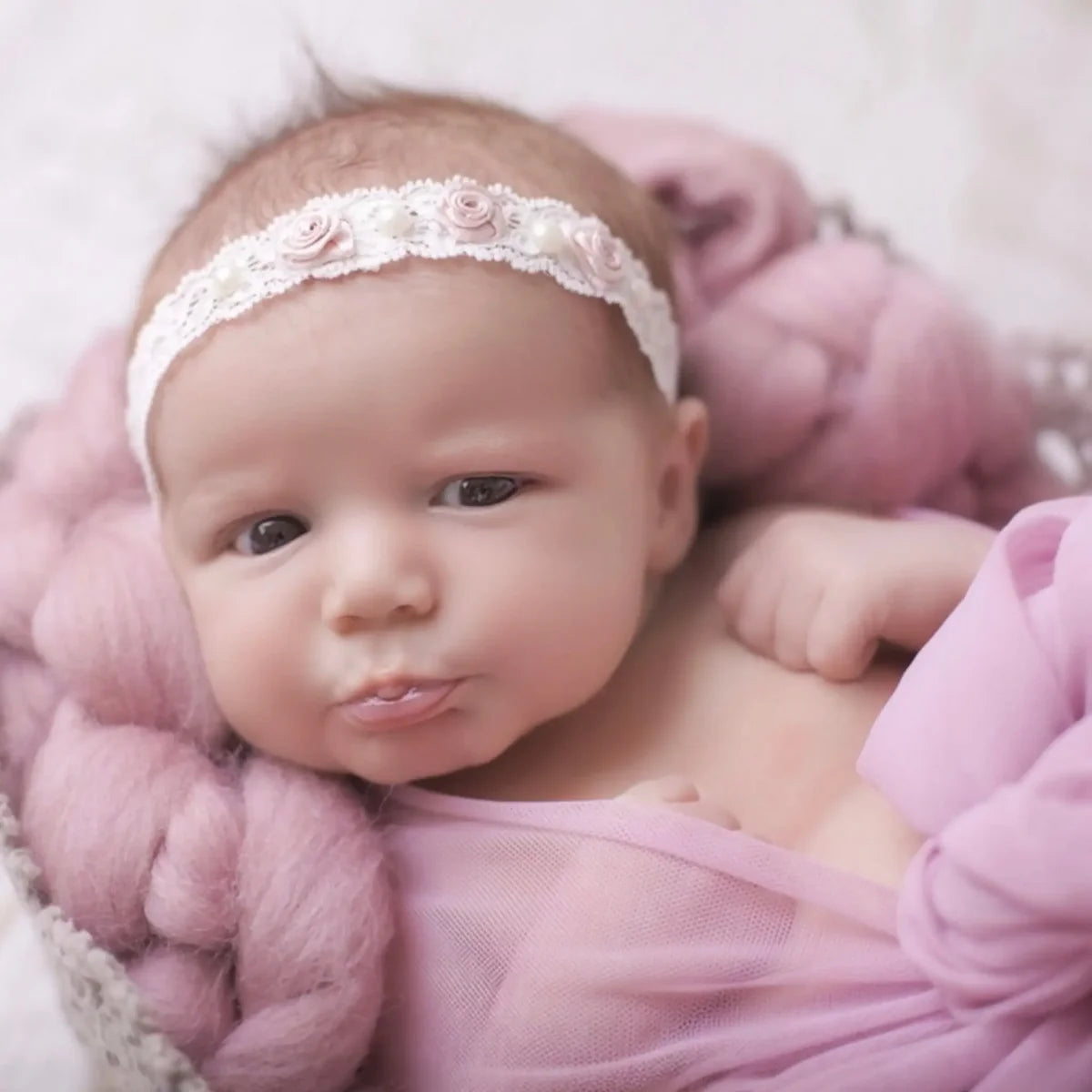 Ivory Lace Baby Girl Christening Headband